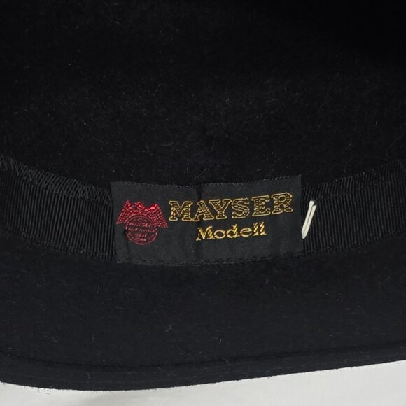 Vintage MAYSER Modell Womens Hat - Black (Feathers) - 22 1/2\